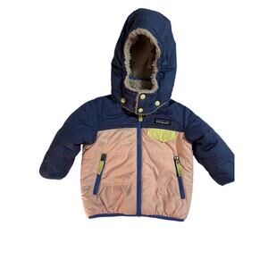 Patagonia Baby 6-12 Month Girls Reversible Tribbles Hoody Pink & Blue